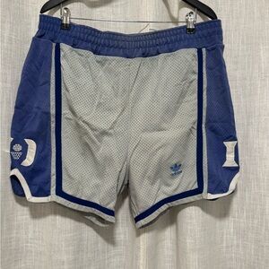 Adidas Men's Blue and Gray Athletic Shorts